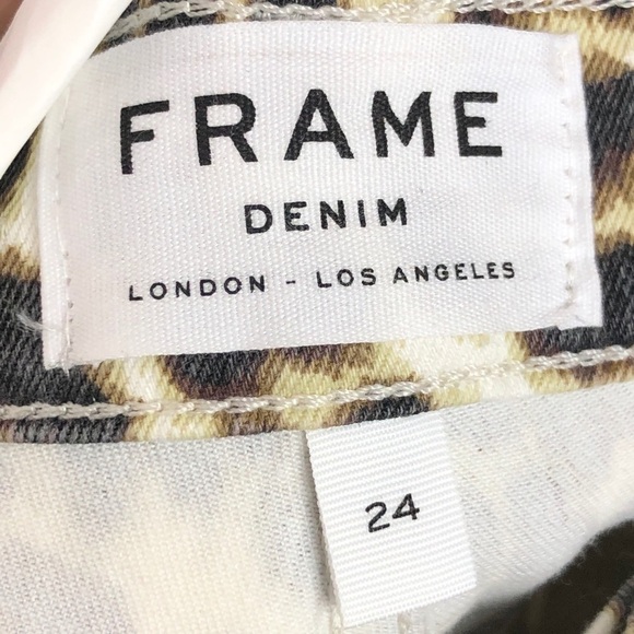 𝅺Frame Ali high rise cigarette leopard print jeans - Picture 8 of 13